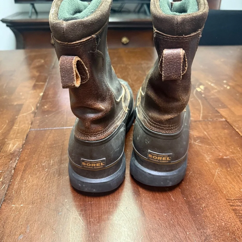 Sorel Kittson Pull-On Boots Mens Size 11 Brown Leather Waterproof Duck Boots